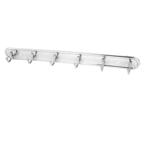 uxcell Stainless Steel 6 Hooks Towel Hat Coat Clothes Wall Mount Rack Hanger