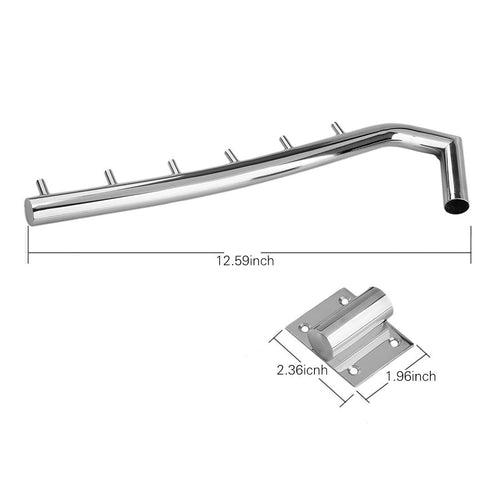 Fcoson Wall Mounted Clothes Hanger Rack Stainless Steel Coat Hanger Rod with Swing Arm 6 Hooks Brushed 2Pack
