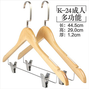 Kexinfan Hanger Natural Wood Color Wood Solid Wood Hangers Clothing Store Non-Slip Men'S Clothing Women'S Wear Children'S Wear Wooden Clothing Hanging, 10, Light Yellow K-24 Multi-Purpose Adult
