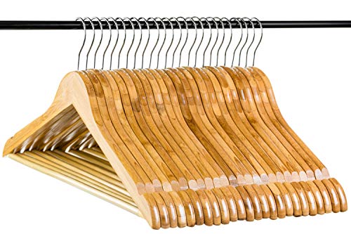 Neaties Natural and Safe Bamboo Wood Hangers Natural Finish, 24pk