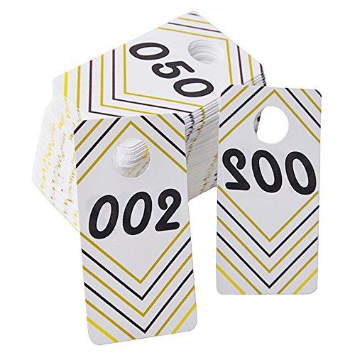 100 Pieces Reusable Consecutive (001-100) Live Sale Plastic Number Tags With Normal And Reversed Mirrored Numbers