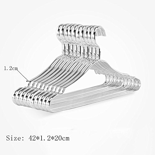 W&lx Aluminum alloy coat hanger, Domestic space aluminum thickening clothes rack Seamless coat hanger antiskid clothing support -B 5 PCS
