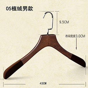 Xyijia Hanger Retro Wooden Clothes Hanger Clothing Store Hangs On Adult Clothes, Wardrobe Clothes Women's Wear Flocking Clothes Rack.