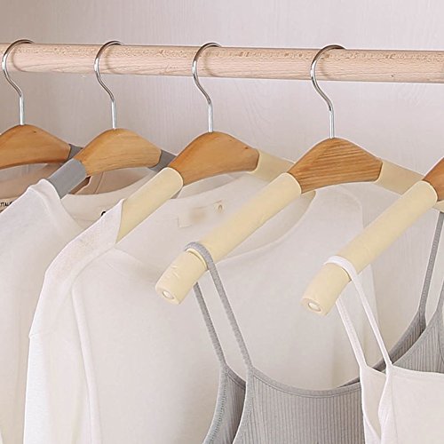 LIANGJUN Clothes Pants Hangers Wooden Non-slip Multifunctional Scarf Drying Rack Pack Of 5, 2 Sizes, 2 Colors Available (Color : Beige-Male style, Size : 1 pack)
