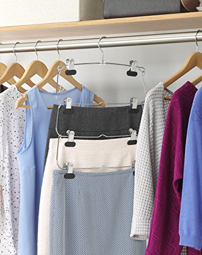 Whitmor 4-Tier Folding Skirt Hanger Chrome / Black