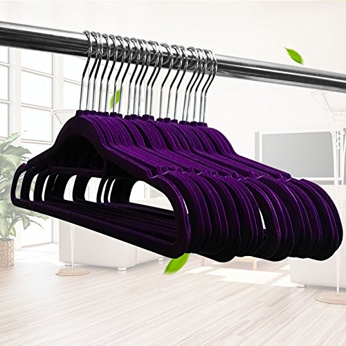 U-emember Extra Thick Winter Clothes Rack Coat Hanger Non-Marking Coat Hanger Can Be Customized For 50 Months, The Purple 38Cm Purple)