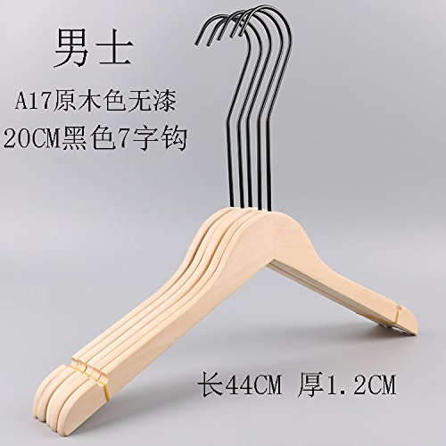 Kexinfan Hanger Natural Color No Paint Natural Color Wooden Hanger Clothing Store High Grade Wooden Hanger Male Children Wood Racks, 10 Pieces, A17 Wood Color Without Paint Men