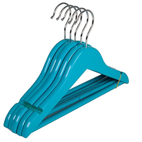 Kexinfan Hanger Children'S Wear Kids Hangers Clothing Store Clothes Wooden Wood Clothes Home Baby Hanger Solid Wood, 10, Blue