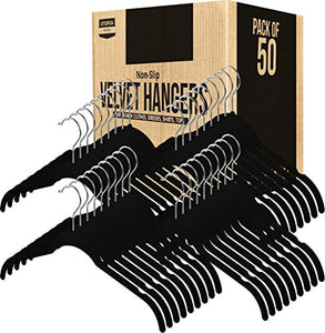 Utopia Home Shirt Hangers Non Slip Velvet Hangers (Bulk Pack of 150, Black)