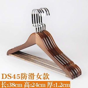 Xyijia Hanger Solid Wood Clothes Rack Skid-Proof Traceless Clothes Hanger Vintage Wood Clothes Rack Hotel Wardrobe Wooden Clothes Support Household Use