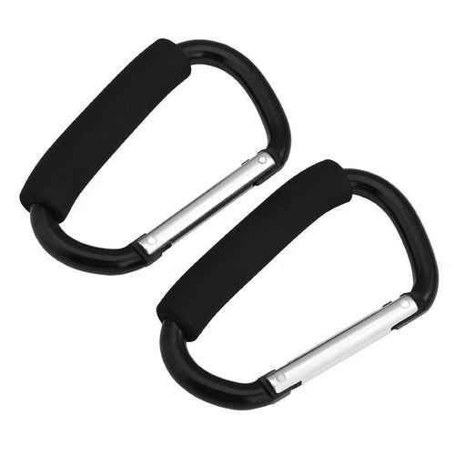 Winstory 2x Large Buggy Mummy Clip Pram Pushchair Shopping Bag Hook Carabiner Parent Organiser