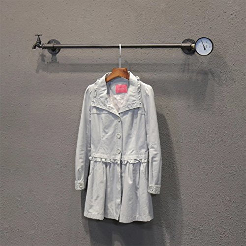 FURVOKIA Industrial Pipe Wall Mounted Clothes Hanging Shelves System,Metal Clothing Towel Rack,Garment Rack Perfect for Retail Display,Closet Organization?One Pipe Shelves,31