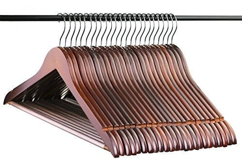 Neaties Natural and Safe Wood Hangers Original Walnut Finish, 24pk