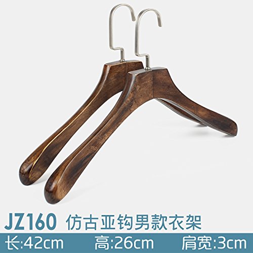 U-emember Home Suits Non-Slip Wooden Coat Hangers Wooden Poles Adult Clothing And Non-Marking Solid Wood Hangers Coat Hanger 5, Orange Jz160-4333 Thick 2.9