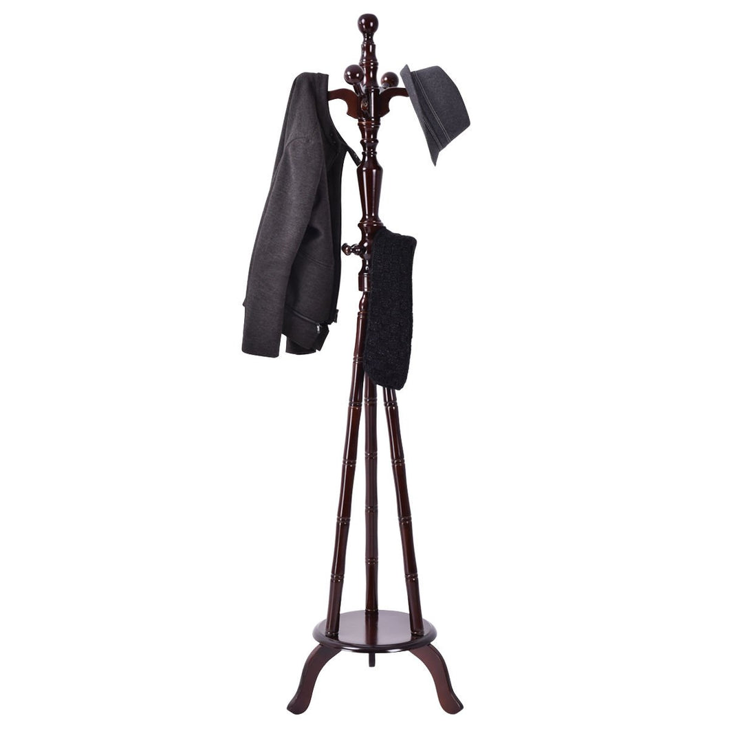 Free Standing Coat Hat Purse Hanger Tree Stand Rack Furniture Solid Wood 73