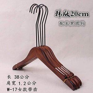 Xyijia Hanger (10Pcs/ Lot Wooden Hangers Clothing Store Men's and Women's Retro Wooden Non-Slip Hanger with 20 cm Black Round Hook