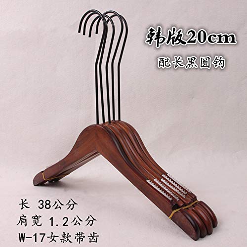 Xyijia Hanger (10Pcs/ Lot Wooden Hangers Clothing Store Men's and Women's Retro Wooden Non-Slip Hanger with 20 cm Black Round Hook