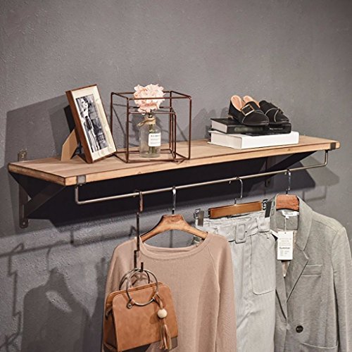StandsL Vintage Wrought Iron Wall Hangers Racks Side-Mounted Towel Racks Clothing Store Clothing Display Rack Shoe Rack Shelf Wall-Mounted Iron Clothing Rack Size: 30.624120cm