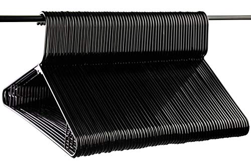 Neaties American Made Black Plastic Hangers with Bar Hooks, Plastic Clothes Hangers Ideal for Everyday Use, Clothing Standard Hangers, 60pk
