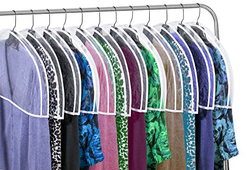 Clear Vinyl Shoulder Covers Closet Suit Protects Storage Home Decor Set of 12, 12