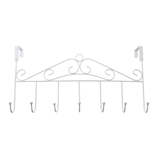 TOOGOO(R) 7 Hanger White Towel Hat Coat Clothes Wall Hook Over Door Bathroom