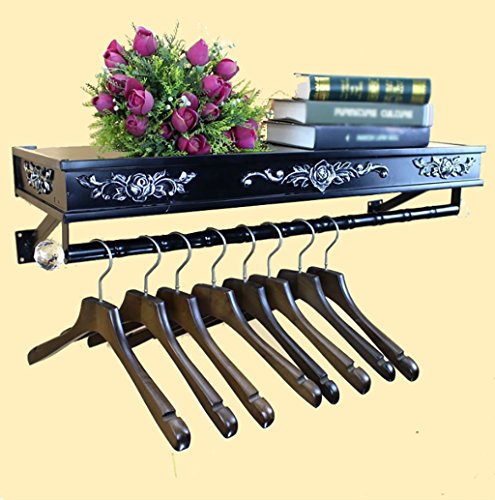 StandsL Industrial Wind Combination Wrought Iron Clothing Store Display Rack Vintage Clothing Display Rack Hanging Wall (Color : C, Size : 2880cm)