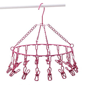 Clothes hanger iron sun socks multi-clip rack for home multifunctional circular drying racks-A