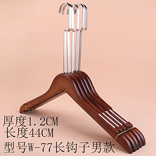 Kexinfan Hanger Clothing Store Solid Wood Hangers Women Wood Hangers Hotel Wooden Clothes Stand Home Non-Slip, 1Pc, W-77 Extended Hook Men