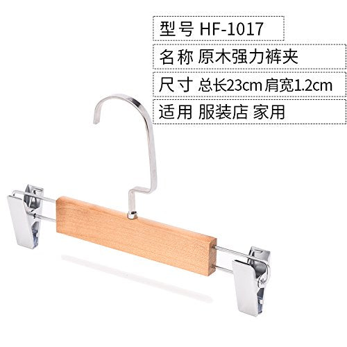 Kexinfan Hanger Seamless Solid Wood Hanger Non-Slip Hanger Wardrobe Home Wood Wooden Clothing Support Clothes Rack, 10, 1017-Wood Strong Pants Clip-Children