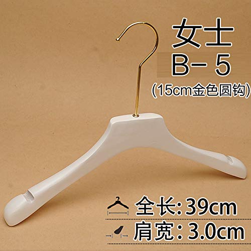 Xyijia Hanger (10Pcs/ Lot Wood Hanger Women's Clothing Store Pure White Wood Clothes Hanging Clothes Gold Hook Long Hook
