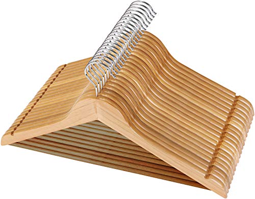 Utopia Home Premium Wooden Hangers - (Pack of 20) - Suit Hangers - Natural Finish