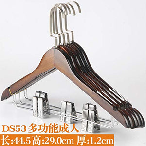 Xyijia Hanger Solid Wood Hangers Retro Unmarked Wooden Clothes Rack Household Multi-Function Antiskid Wooden Clothes Hanger Clothes Hanger Pants