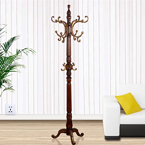 LXLA- European Solid Wood Coat Rack Floor Hanger Bedroom Assembly Simple Hanger Hall Living Room Clothes Rack