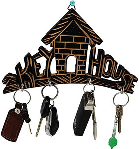 Tanish Trading Wooden Key House,Best Wall Key Holder,Key Holder,Wooden Key House with 4 Hook,Key Holder for Home Wooden Wall Mounted Key Rack Hanger