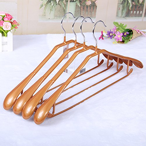 W&lx Plastic wide shoulder anti slip coat hanger, No trace metal coat hanger Dry and wet clothes hanger -D 10 PCS