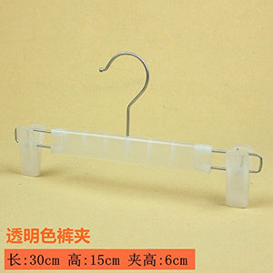 Kexinfan Hanger Plastic Hanger Pants Clip Clothing Support Adult Drying Rack Clothing Store Household Models Non-Slip No Trace Hangers, 10, Transparent Pants Clip