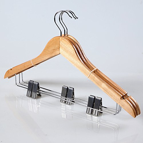 Kexinfan Hanger Clothing Store Solid Wood Hanger Pants Clip Dual Set Siamese Adult Household Suit Hanger Wood Wood, B