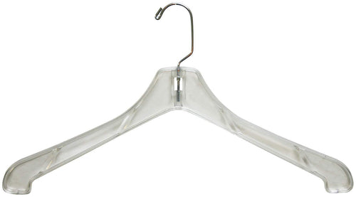 The Great American Hanger Company Heavy Duty Clear Plastic Coat Hanger, Box of 100 Sturdy 1/2 Inch Thick Top Hangers w/ 360 Degree Chrome Swivel Hook for Jacket or Uniform