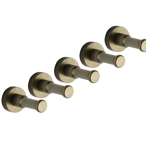 Generic Single Hook Hat Coat Robe Door Wall Hook Hanger Space Aluminum (Pack of 5) (Copper)