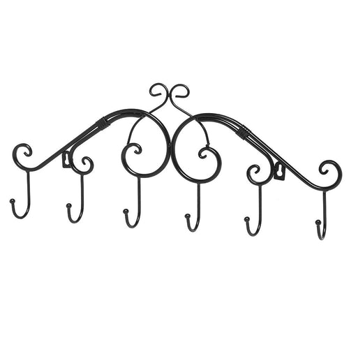 Rbenxia Multipurpose Metal Wall Mount Organizer Hanger Hook Rack Hat Kitchen Holder Black