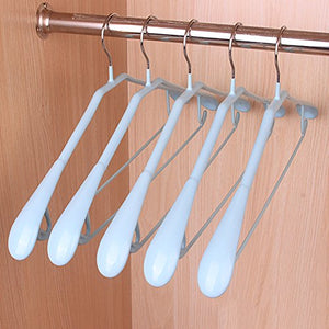 W&lx Household clothes rack, Plastic slip proof and non marking clothing Adult stainless steel clothes Clothes shop hangers-Q 10 PCS