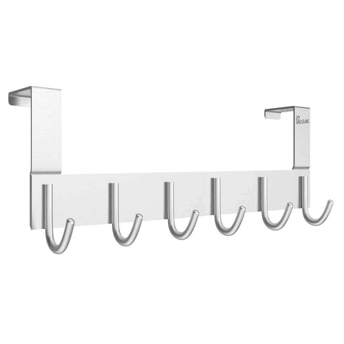 Over The Door Towel Rack Hook Holders Organizer, Anjuer Metal Coat Hanger 6 Hooks Over Door Hanger