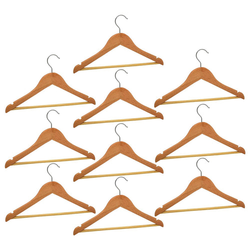 Harbour Housewares Children's Wooden Clothes Hanger - Natural - Pack of 10
