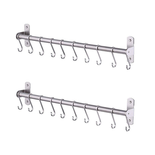 KES Solid SUS304 Stainless Steel S Hook Kitchen Garage Utensil Utility Large Hook 2mm-Thick Heavy Duty 10 Pcs Pack, Brushed, PSH6-P10