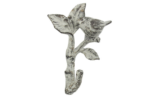 Bird On A Branch Decorative Cast Iron Wall Hook | Vintage Design Coat Hanger | |For Coats, Hats, Keys, Towels, Clothes | 4.7x1.8x6.3