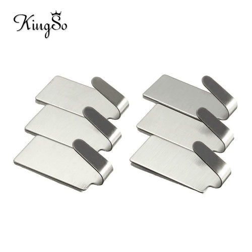 KINGSO 6Pcs Stainless Steel Self Adhesive Stick Wall Hook Hanger Holder