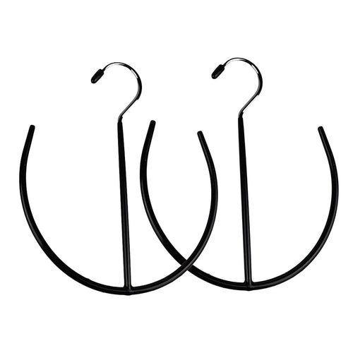 Hidecor Belt Hanger Tie Rack Scarf Organizer Hat Holder Non Slip Stainless Steel Hook Closet Storage for Men Women Kids, 2 Pack Black