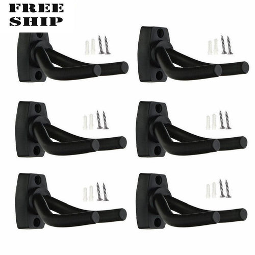 (6) Adjustable Guitar Bass Wall Mount Hanger Hook Holder Stand Display All Size