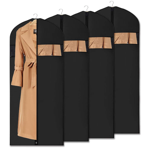 Univivi Garment Bags Hanging Suit Bags (4 Pack 54 inch) with Clear Window,Washable with Study Full Zipper for Closet Storage and Travel