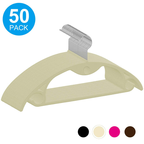 IEOKE Velvet Hangers, Clothes Hangers Non Slip Coat Hangers Ultra Thin Space Saving with Heavy Duty 360 Swivel Hanger Hook - Pack of 50